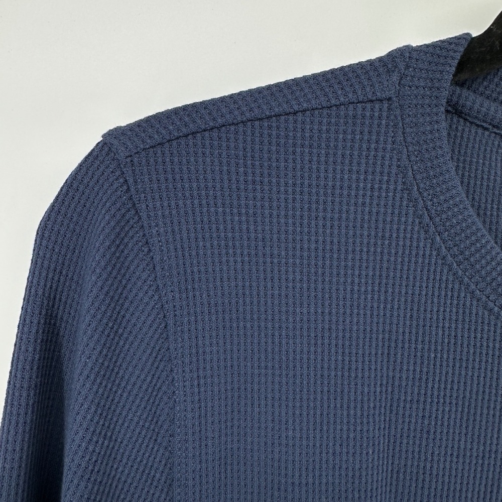 Cozy Earth Womens Bamboo Waffle Knit Long Sleeve Henley Navy Blue Size L NEW - Picture 3 of 11